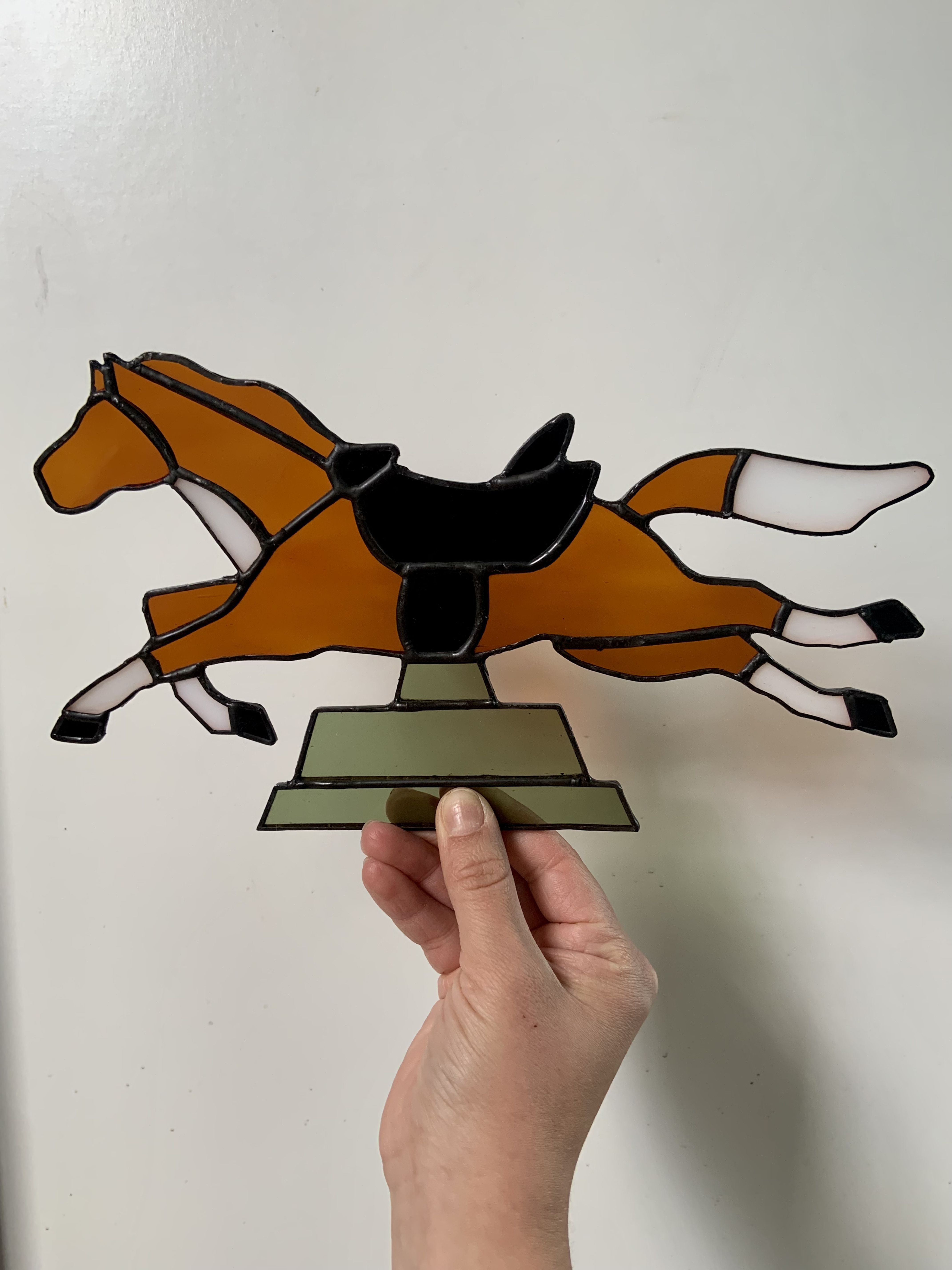 stained glass sandy the pony